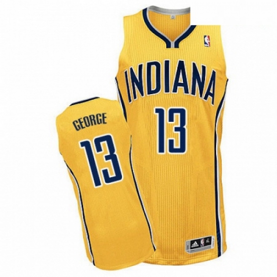 Mens Adidas Indiana Pacers 13 Paul George Authentic Gold Alternate NBA Jersey Mens Adidas Indiana Pacers 13 Paul George Authentic Gold Alternate NBA Jersey