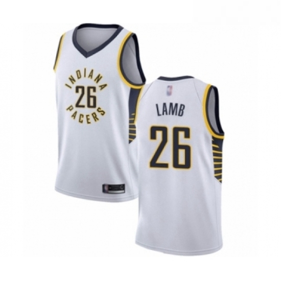 Womens Indiana Pacers 26 Jeremy Lamb Swingman White Basketball Jersey Association Edition Womens Indiana Pacers 26 Jeremy Lamb Swingman White Basketball Jersey Association Edition