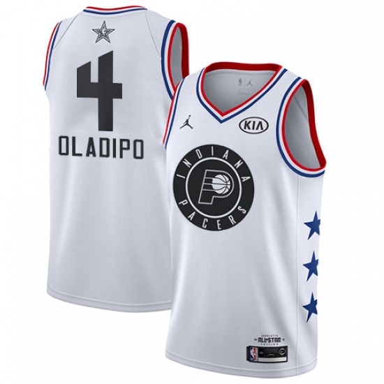 Womens Nike Indiana Pacers 4 Victor Oladipo White NBA Jordan Swingman 2019 All Star Game Jersey 