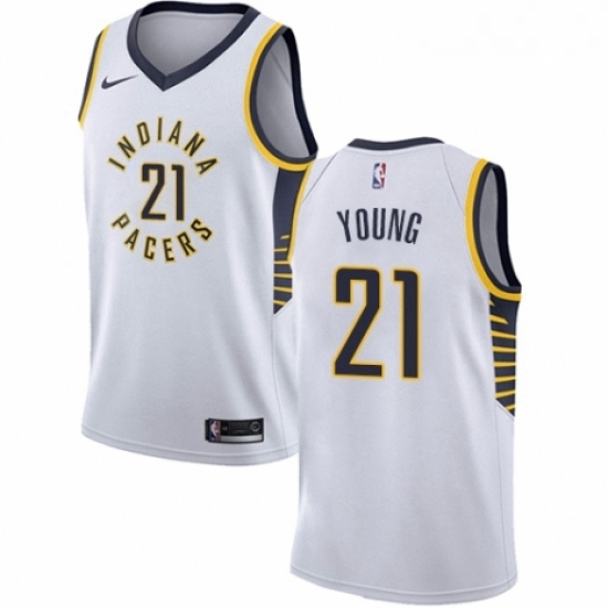 Youth Nike Indiana Pacers 21 Thaddeus Young Authentic White NBA Jersey Association Edition Youth Nike Indiana Pacers 21 Thaddeus Young Authentic White NBA Jersey Association Edition
