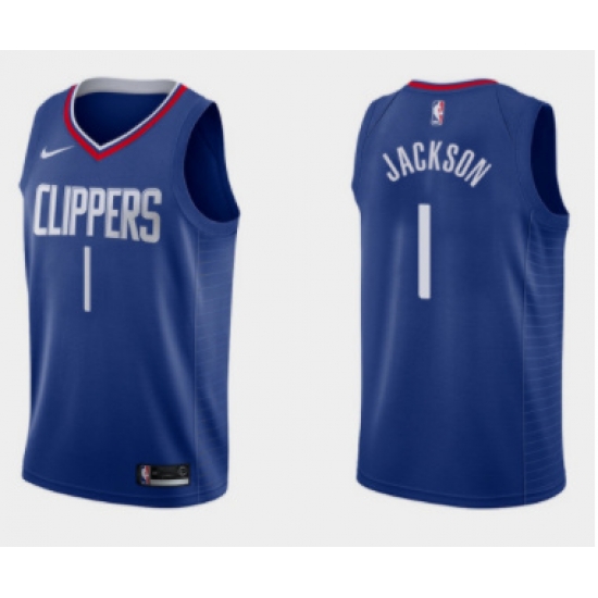 Men Los Angeles Clippers 1 Reggie Jackson Royal Icon Edition Stitched Basketball Jersey Men Los Angeles Clippers 1 Reggie Jackson Royal Icon Edition Stitched Basketball Jersey