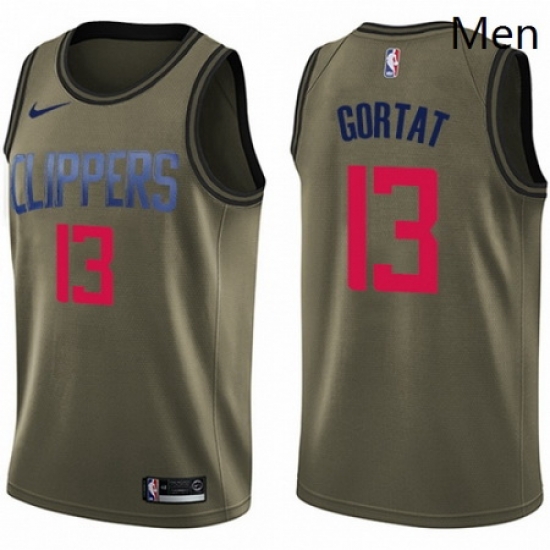 Mens Nike Los Angeles Clippers 13 Marcin Gortat Swingman Green Salute to Service NBA Jersey Mens Nike Los Angeles Clippers 13 Marcin Gortat Swingman Green Salute to Service NBA Jersey