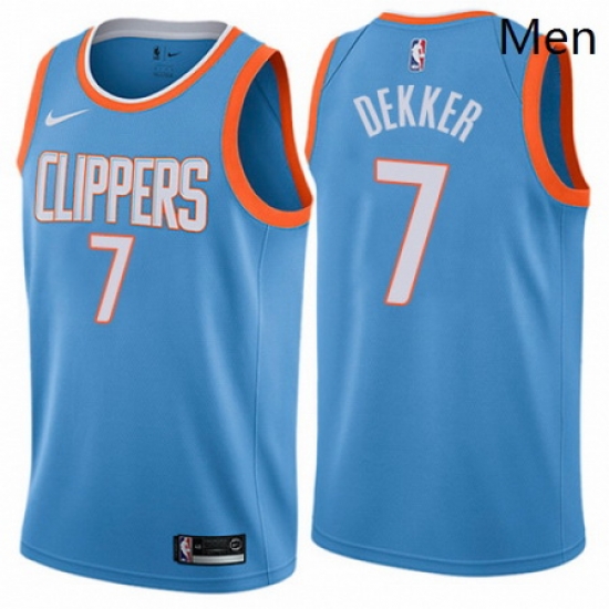 Mens Nike Los Angeles Clippers 7 Sam Dekker Swingman Blue NBA Jersey City Edition Mens Nike Los Angeles Clippers 7 Sam Dekker Swingman Blue NBA Jersey City Edition
