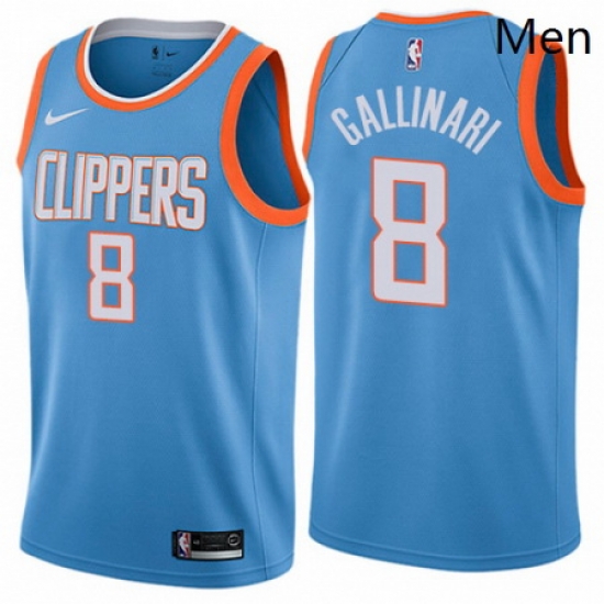 Mens Nike Los Angeles Clippers 8 Danilo Gallinari Swingman Blue NBA Jersey City Edition Mens Nike Los Angeles Clippers 8 Danilo Gallinari Swingman Blue NBA Jersey City Edition