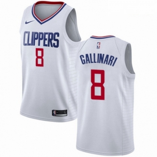 Mens Nike Los Angeles Clippers 8 Danilo Gallinari Swingman White NBA Jersey Association Edition Mens Nike Los Angeles Clippers 8 Danilo Gallinari Swingman White NBA Jersey Association Edition