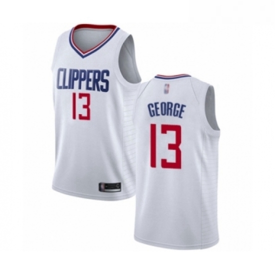 Womens Los Angeles Clippers 13 Paul George Authentic White Basketball Jersey Association Edition Womens Los Angeles Clippers 13 Paul George Authentic White Basketball Jersey Association Edition