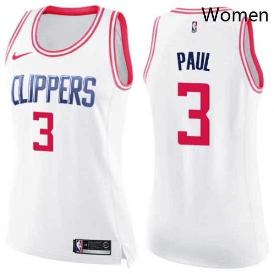 Womens Nike Los Angeles Clippers 3 Chris Paul Swingman WhitePink Fashion NBA Jersey Womens Nike Los Angeles Clippers 3 Chris Paul Swingman WhitePink Fashion NBA Jersey