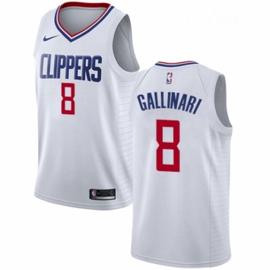 Womens Nike Los Angeles Clippers 8 Danilo Gallinari Authentic White NBA Jersey Association Edition 