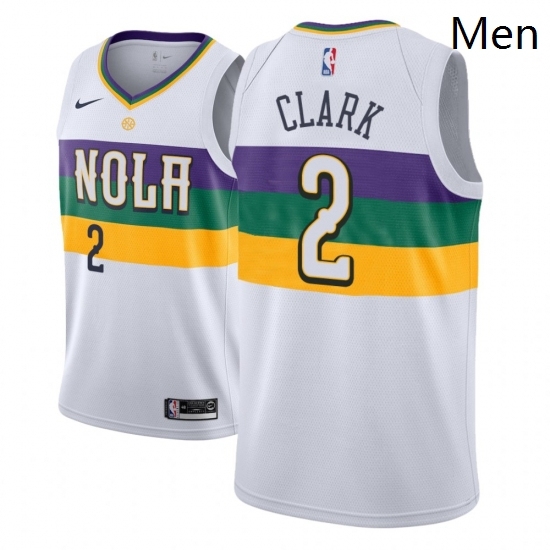 Men NBA 2018 19 New Orleans Pelicans 2 Ian Clark City Edition White Jersey Men NBA 2018 19 New Orleans Pelicans 2 Ian Clark City Edition White Jersey