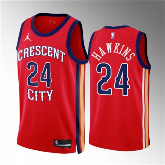 Men New Orleans Pelicans 24 Jordan Hawkins Red 2022 23 Statement Edition Stitched Basketball Jersey Men New Orleans Pelicans 24 Jordan Hawkins Red 2022 23 Statement Edition Stitched Basketball Jersey