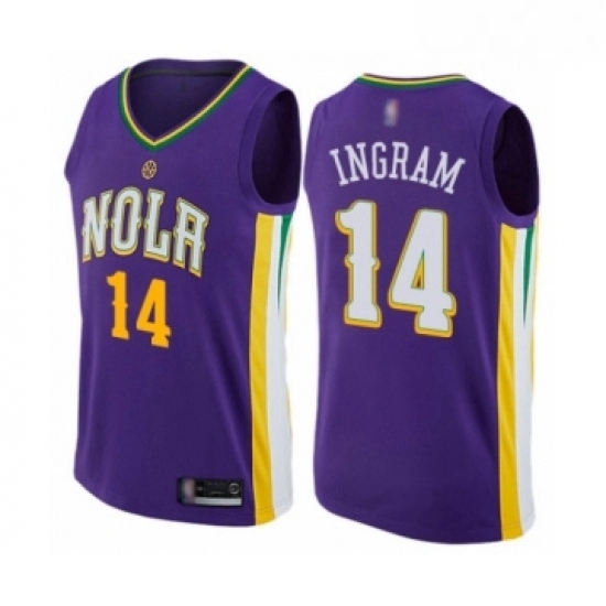 Mens New Orleans Pelicans 14 Brandon Ingram Authentic Purple Basketball Jersey City Edition Mens New Orleans Pelicans 14 Brandon Ingram Authentic Purple Basketball Jersey City Edition