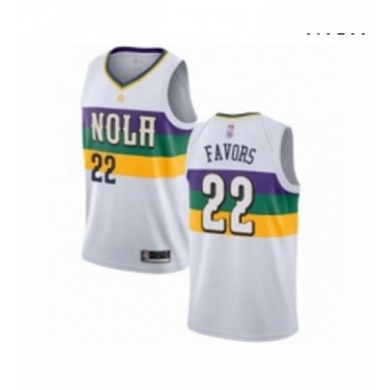 Mens New Orleans Pelicans 22 Derrick Favors Authentic White Basketball Jersey City Edition Mens New Orleans Pelicans 22 Derrick Favors Authentic White Basketball Jersey City Edition