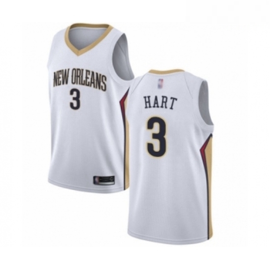 Mens New Orleans Pelicans 3 Josh Hart Authentic White Basketball Jersey Association Edition Mens New Orleans Pelicans 3 Josh Hart Authentic White Basketball Jersey Association Edition