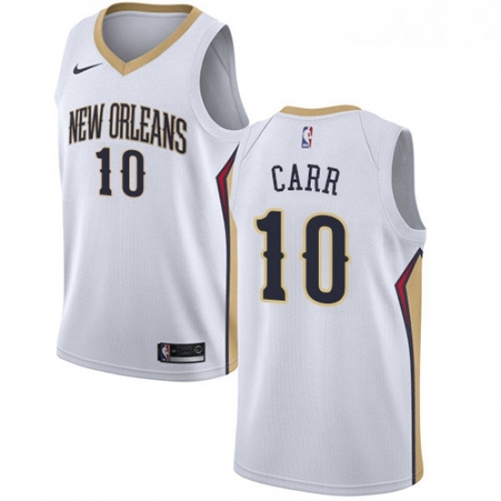 Mens Nike New Orleans Pelicans 10 Tony Carr Swingman White NBA Jersey Association Edition Mens Nike New Orleans Pelicans 10 Tony Carr Swingman White NBA Jersey Association Edition