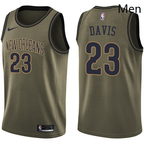 Mens Nike New Orleans Pelicans 23 Anthony Davis Swingman Green Salute to Service NBA Jersey Mens Nike New Orleans Pelicans 23 Anthony Davis Swingman Green Salute to Service NBA Jersey