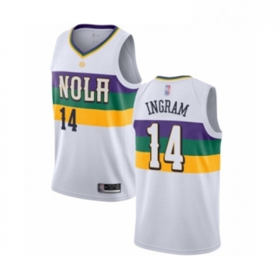 Womens New Orleans Pelicans 14 Brandon Ingram Swingman White Basketball Jersey City Edition Womens New Orleans Pelicans 14 Brandon Ingram Swingman White Basketball Jersey City Edition