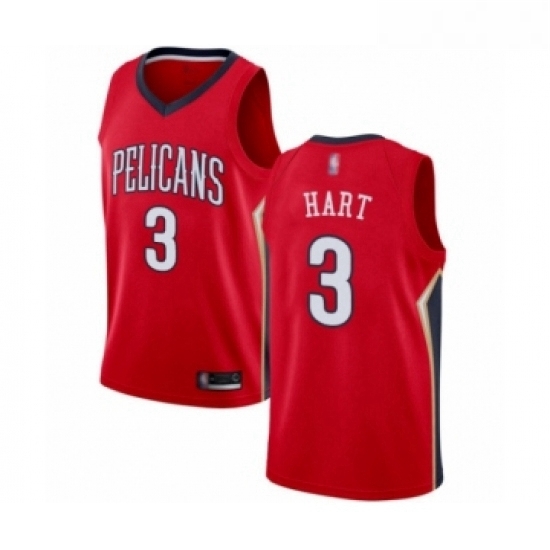 Womens New Orleans Pelicans 3 Josh Hart Swingman Red Basketball Jersey Statement Edition Womens New Orleans Pelicans 3 Josh Hart Swingman Red Basketball Jersey Statement Edition