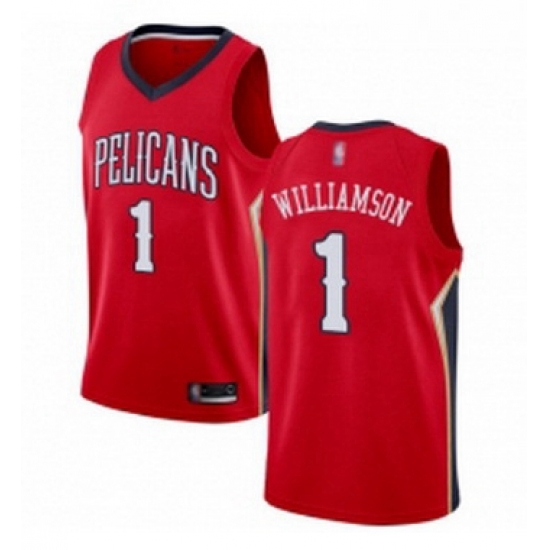 Womens Nike New Orleans Pelicans 1 Zion Williamson Red NBA Swingman Statement Edition Jersey Womens Nike New Orleans Pelicans 1 Zion Williamson Red NBA Swingman Statement Edition Jersey