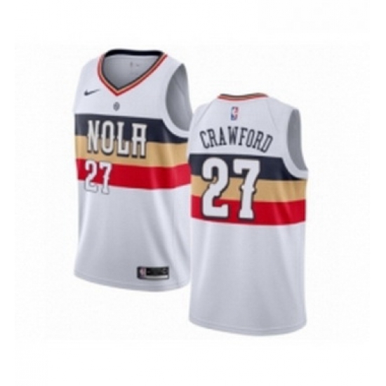 Womens Nike New Orleans Pelicans 27 Jordan Crawford White Swingman Jersey Earned Edition 