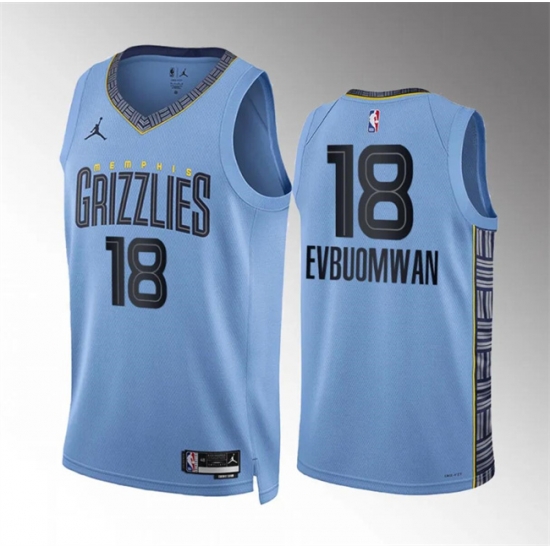 Men Memphis Grizzlies 18 Tosan Evbuomwan Blue Statement Edition Stitched Jersey Men Memphis Grizzlies 18 Tosan Evbuomwan Blue Statement Edition Stitched Jersey