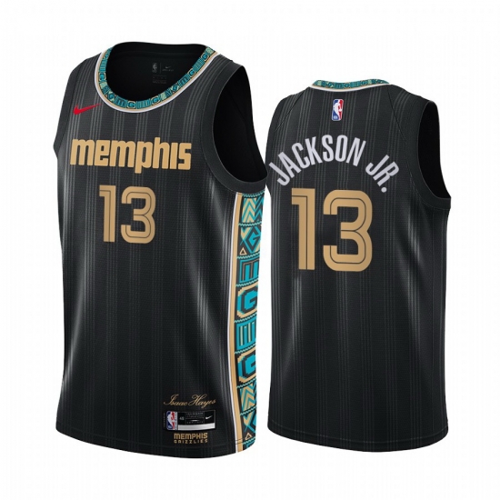 Men Nike Memphis Grizzlies 13 Jaren Jackson Jr Black NBA Swingman 2020 21 City Edition Jersey Men Nike Memphis Grizzlies 13 Jaren Jackson Jr Black NBA Swingman 2020 21 City Edition Jersey