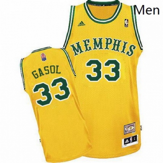Mens Adidas Memphis Grizzlies 33 Marc Gasol Swingman Gold ABA Hardwood Classic NBA Jersey Mens Adidas Memphis Grizzlies 33 Marc Gasol Swingman Gold ABA Hardwood Classic NBA Jersey