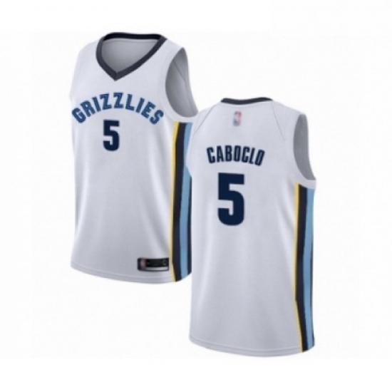 Mens Memphis Grizzlies 5 Bruno Caboclo Authentic White Basketball Jersey Association Edition Mens Memphis Grizzlies 5 Bruno Caboclo Authentic White Basketball Jersey Association Edition