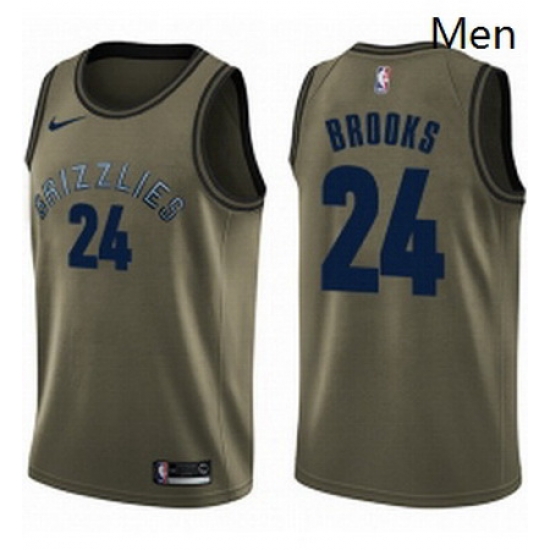 Mens Nike Memphis Grizzlies 24 Dillon Brooks Swingman Green Salute to Service NBA Jersey Mens Nike Memphis Grizzlies 24 Dillon Brooks Swingman Green Salute to Service NBA Jersey
