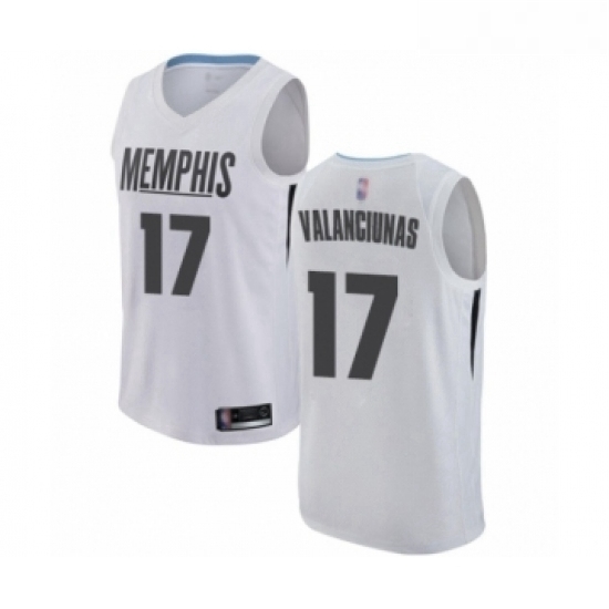 Womens Memphis Grizzlies 17 Jonas Valanciunas Swingman White Basketball Jersey City Edition Womens Memphis Grizzlies 17 Jonas Valanciunas Swingman White Basketball Jersey City Edition