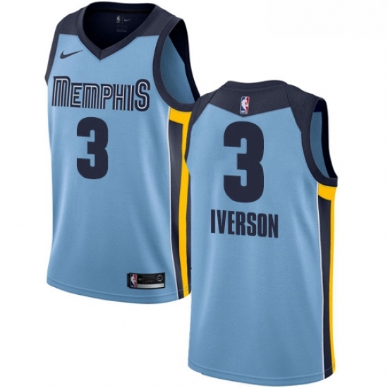 Womens Nike Memphis Grizzlies 3 Allen Iverson Swingman Light Blue NBA Jersey Statement Edition Womens Nike Memphis Grizzlies 3 Allen Iverson Swingman Light Blue NBA Jersey Statement Edition