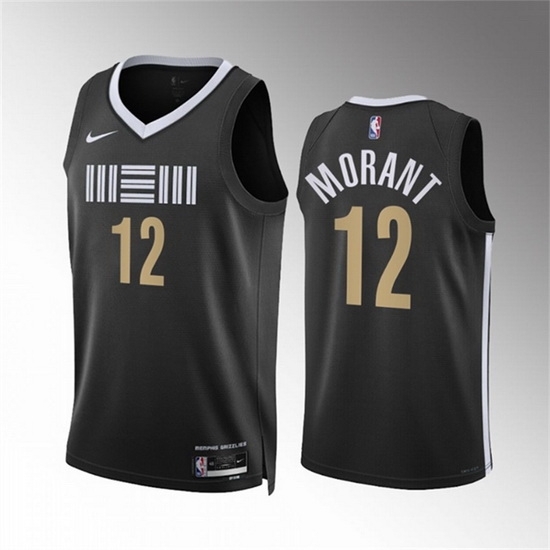 Youth Memphis Grizzlies 12 Ja Morant Black 2023 24 City Edition Stitched Basketball Jersey Youth Memphis Grizzlies 12 Ja Morant Black 2023 24 City Edition Stitched Basketball Jersey