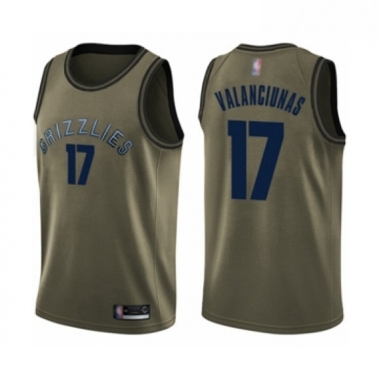 Youth Memphis Grizzlies 17 Jonas Valanciunas Swingman Green Salute to Service Basketball Jersey Youth Memphis Grizzlies 17 Jonas Valanciunas Swingman Green Salute to Service Basketball Jersey