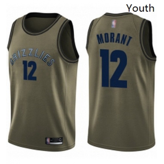 Youth Nike Memphis Grizzlies 12 Ja Morant Green NBA Swingman Salute to Service Jersey Youth Nike Memphis Grizzlies 12 Ja Morant Green NBA Swingman Salute to Service Jersey
