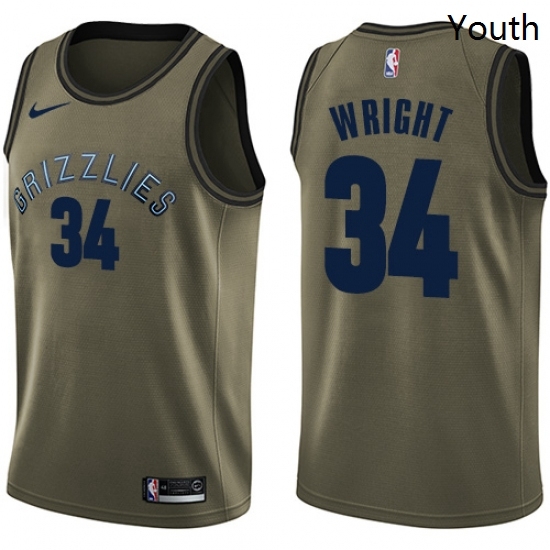 Youth Nike Memphis Grizzlies 34 Brandan Wright Swingman Green Salute to Service NBA Jersey Youth Nike Memphis Grizzlies 34 Brandan Wright Swingman Green Salute to Service NBA Jersey