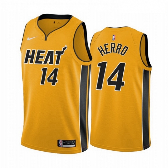 Men Miami Heat 14 Tyler Herro Yellow NBA Swingman 2020 21 Earned Edition Jersey Men Miami Heat 14 Tyler Herro Yellow NBA Swingman 2020 21 Earned Edition Jersey