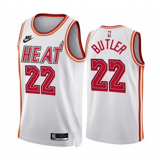 Men Miami Heat 22 Jimmy Butler White Classic Edition Stitched Basketball Jersey Men Miami Heat 22 Jimmy Butler White Classic Edition Stitched Basketball Jersey