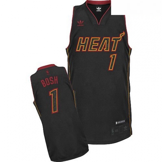 Mens Adidas Miami Heat 1 Chris Bosh Swingman Black Carbon Fiber Fashion NBA Jersey Mens Adidas Miami Heat 1 Chris Bosh Swingman Black Carbon Fiber Fashion NBA Jersey