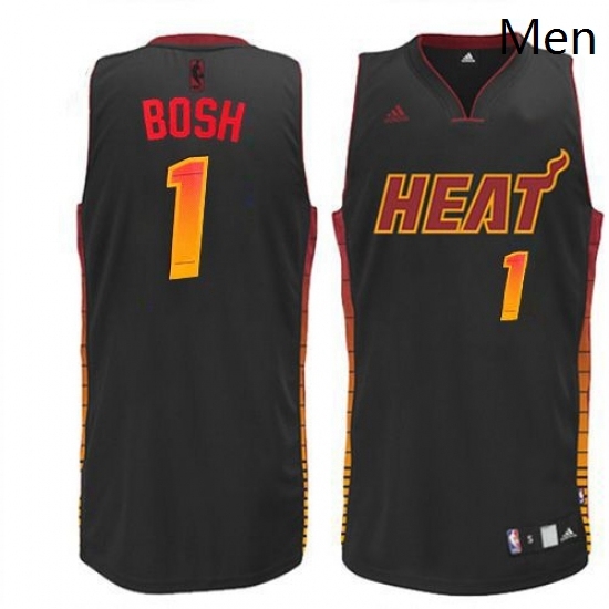 Mens Adidas Miami Heat 1 Chris Bosh Swingman Black Vibe NBA Jersey Mens Adidas Miami Heat 1 Chris Bosh Swingman Black Vibe NBA Jersey