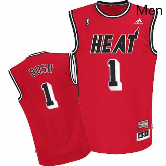 Mens Adidas Miami Heat 1 Chris Bosh Swingman Red Hardwood Classics Nights NBA Jersey Mens Adidas Miami Heat 1 Chris Bosh Swingman Red Hardwood Classics Nights NBA Jersey