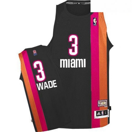 Mens Adidas Miami Heat 3 Dwyane Wade Authentic Black ABA Hardwood Classic NBA Jersey Mens Adidas Miami Heat 3 Dwyane Wade Authentic Black ABA Hardwood Classic NBA Jersey