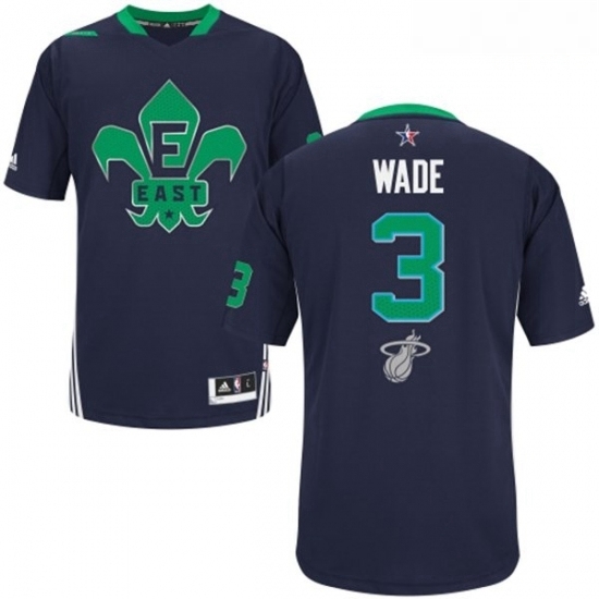 Mens Adidas Miami Heat 3 Dwyane Wade Authentic Navy Blue 2014 All Star NBA Jersey Mens Adidas Miami Heat 3 Dwyane Wade Authentic Navy Blue 2014 All Star NBA Jersey