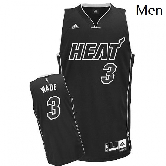 Mens Adidas Miami Heat 3 Dwyane Wade Swingman Black Shadow NBA Jersey Mens Adidas Miami Heat 3 Dwyane Wade Swingman Black Shadow NBA Jersey
