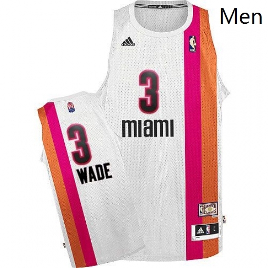 Mens Adidas Miami Heat 3 Dwyane Wade Swingman White ABA Hardwood Classic NBA Jersey Mens Adidas Miami Heat 3 Dwyane Wade Swingman White ABA Hardwood Classic NBA Jersey
