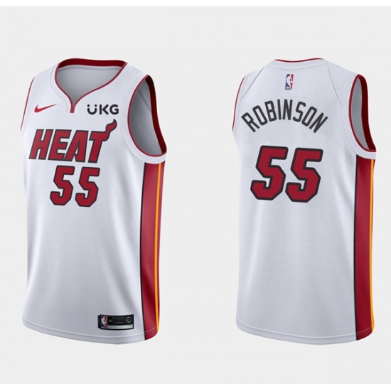 Men's Miami Heat #55 Duncan Robinson White Stitched NBA Jersey Men's Miami Heat #55 Duncan Robinson White Stitched NBA Jersey