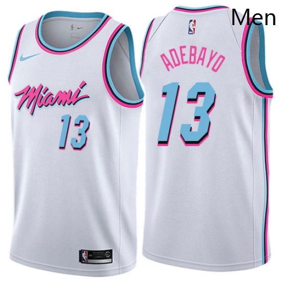 Mens Nike Miami Heat 13 Edrice Adebayo Authentic White NBA Jersey City Edition Mens Nike Miami Heat 13 Edrice Adebayo Authentic White NBA Jersey City Edition