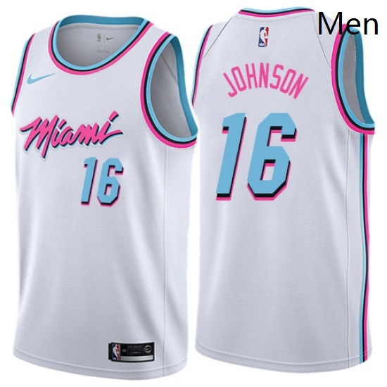 Mens Nike Miami Heat 16 James Johnson Swingman White NBA Jersey City Edition Mens Nike Miami Heat 16 James Johnson Swingman White NBA Jersey City Edition