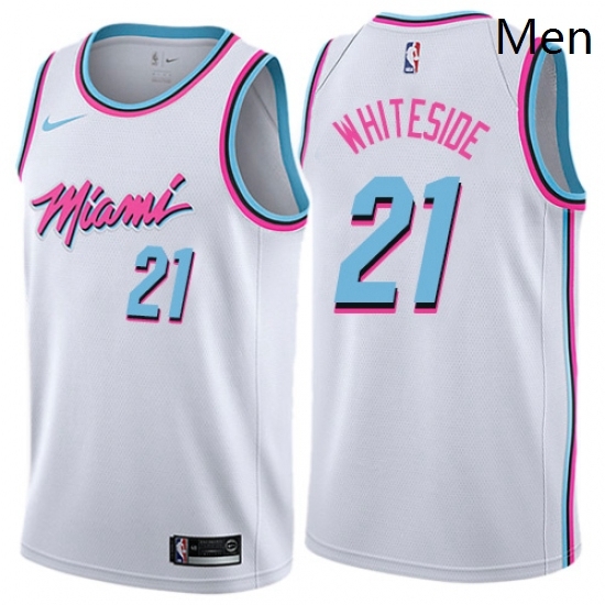 Mens Nike Miami Heat 21 Hassan Whiteside Swingman White NBA Jersey City Edition Mens Nike Miami Heat 21 Hassan Whiteside Swingman White NBA Jersey City Edition