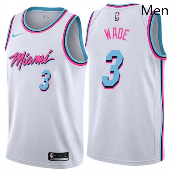 Mens Nike Miami Heat 3 Dwyane Wade Swingman White NBA Jersey City Edition Mens Nike Miami Heat 3 Dwyane Wade Swingman White NBA Jersey City Edition