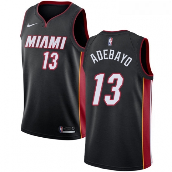 Womens Nike Miami Heat 13 Edrice Adebayo Swingman Black Road NBA Jersey Icon Edition Womens Nike Miami Heat 13 Edrice Adebayo Swingman Black Road NBA Jersey Icon Edition