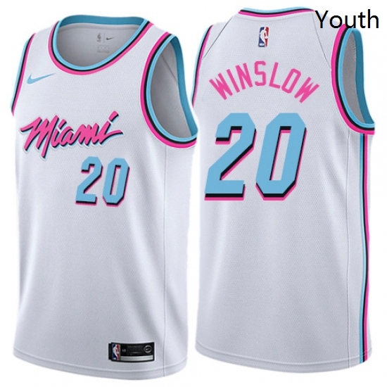 Youth Nike Miami Heat 20 Justise Winslow Swingman White NBA Jersey City Edition Youth Nike Miami Heat 20 Justise Winslow Swingman White NBA Jersey City Edition